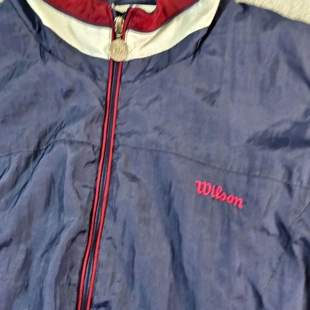 Vintage Wilson Jacket Mens Medium Navy Colorblock Advantage 2000 Windbreaker